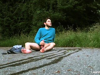 Caught taking a piss and jerking off outdoors gay publi