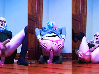 Cute Sissy Slut Cums Riding Huge Dildo - Chloe Cox