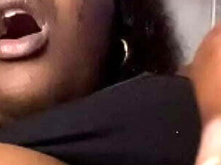 AlliyahAlecia1 Creamy Pussy Solo - Ebony Babe Masturbates with Dildo in Bedroom