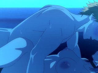 Reze rides Denji's cock outdoor in the night. The Chainsaw Man