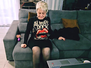 POV on my mature MILF pussy while I masturbate and use a dildo