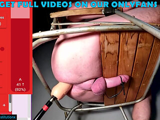 Orgasm Control Session - Boy Shking Impaled Electrostimulated