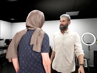 Muslim Hijab Girl Hard Fucked in Her Asshole