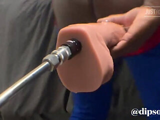 Black Femboy Anal Training with Fuck Machine