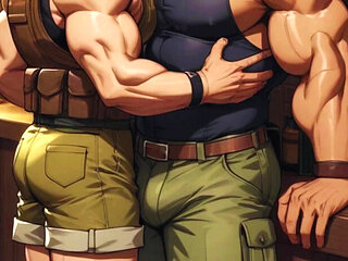 Gay Mercenaries Have Anal and Blowjob Sex Live in Their Hq's Secret Bar