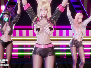 [MMD] Blackpink - Whistle Ahri Akali Seraphine Sexy Kpop Dance League of Legends Hentai Uncensored 4K 60FPS