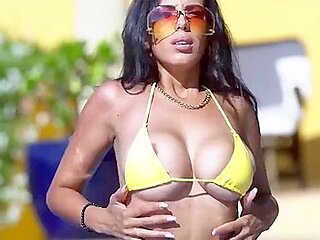 Irresistible Latina In A Yellow Bikini, Katrina Moreno