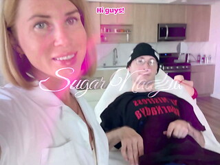 Hot MILF Nurse Jerks Off Disabled Stud after waxing session