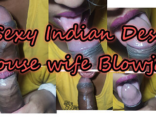 Sexy Indian Desi House wife Blowjob