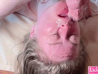 BDSM bound bride face fuck - The bride'_s little throat PMV