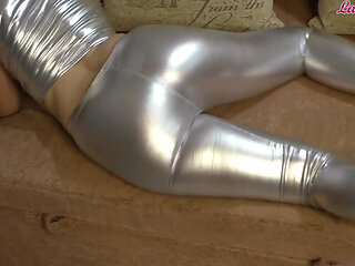 Passionate girl with glasses gently sucks huge cock neighbor - blowjob