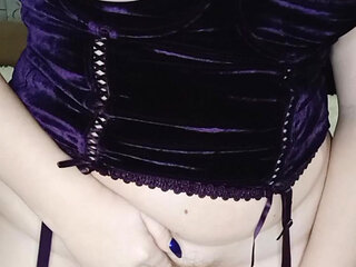 Tits Fucking Dildo Riding in Corset