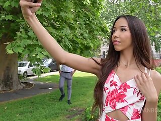Lia Lin hunting in the park