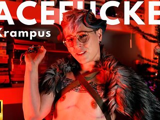 Facefucked by Krampus - Jaq Quicksilver Punishes You With POV Demon Cock and Big Clit Facefucking
