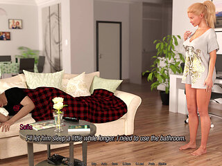 Cheating Sofia and Secret Affairs - Day 10: Corruption Lvl 5 - Public Thrill: Lesbian Play at Gym, Blowing Liam in Restaurant