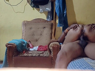 Tamil beautiful sister-in-law went to her angry boyfriend's house and celebrated him by making love to him