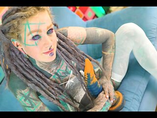 Deep into tattooed beauty Anuskatzzs holes