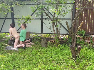 Anastasia Mistress outdoor fuck strapon Sasha Earth