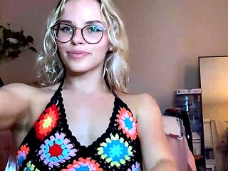 Curly Blonde Teen Records Solo Dildo Masturbation More at