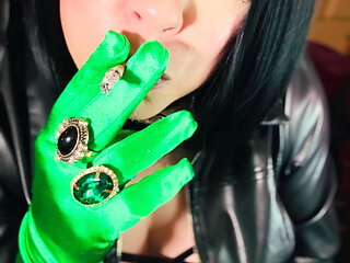 A Gloved Goth Dressed In Leather smokes A Cigarette - Smoking BBW OMI OME Drifting Snap Inhales