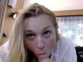 Pretty stranger gets her pussy pounded by old man's cock