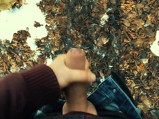 Piss with Erection and Quick After That Cumshot POV