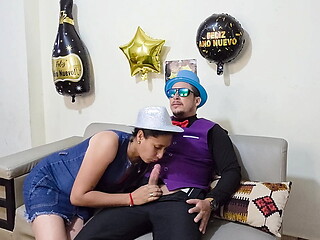 Big-bootied stepmother welcomes the new year by having sex with her stepson