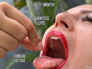 Giantess Lips, Mouth, Tongue Fetish 4K