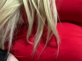 Sexy sissy Crossdresser in sleeve panties and thigh high stockings