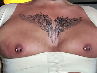 Flaunting my pierced nipples