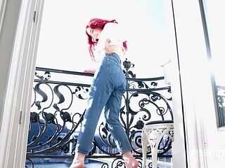 Wetting Jeans And Smoking On Balcony