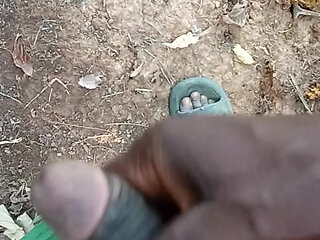 An Africans guy trying to wake his big dick