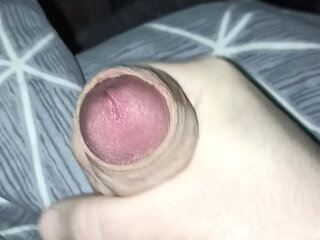Early morning while my wife is away, dick play with precum