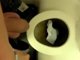 Teen Piss on the Airplane Toilet - Thick Soft Uncut Cock