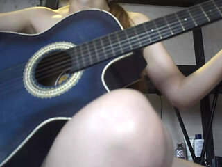 Petite blonde strips for her guitar teacher, so he can finish on her back, so he doesn't get her pregnant because he's older.