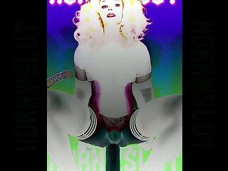 Hornyislut - Cum Inside Me - Shemale fucks in the beat huge dildo in reverse cowgirl position and singing with music - Sex Party Music Video - 1080p