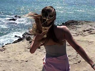 Beach fun and trip with Aubry Babcock sucking and fucking