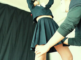 Desperate Wet Pussy Fingered in Schoolgirl Bondage - Ushirosugatanomiki