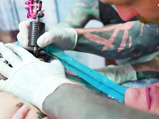 Tattooed Couple Fuck With Big Cocks Merry Gets Inked Foursome