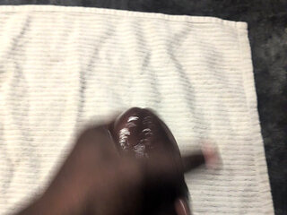 Huge BBC Strokes and Cums on a Towel