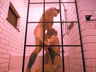 Amateur girl blowjob in shower on sex dating