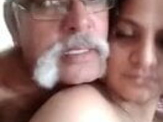 Indian old guy and young aunty