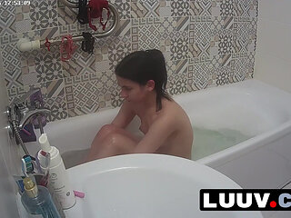 LUUV.  Elika shaves her legs in the bathroom on camera for a reality show