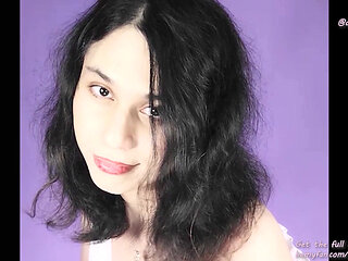 Pretty tranny DaniTheCutie gets fucked rough by a dildo machine before you cum on her feet