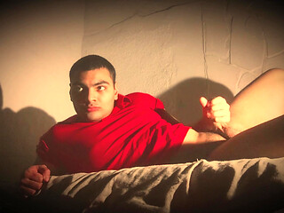 Sexy Gentleman Number 1 - Masturbation in bed with Latex Gloves - Cristopher Rebellato Alexis Large Penis 18 CM