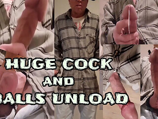 Huge Cock and Balls Unload a Big Cumshot for Sixxbig