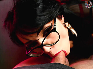 My Wife Gave Me a Blowjob in Red Lipstick and Red Nails.