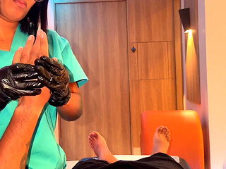 POV Sensual Latina Massage - Relaxing Music, HJ & Blowjob Finish