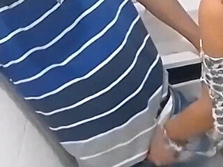 Naughty Girl Enters the Men's Bathroom of the Bar!