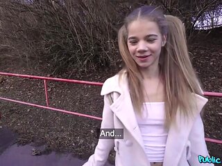 Cute Teen 18+ Sabrina Spice Takes My Money For Blowjob In The Forest